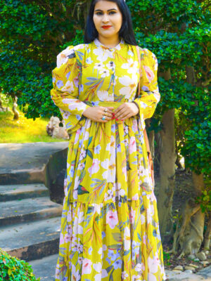 Yellow sifhone maxi dress