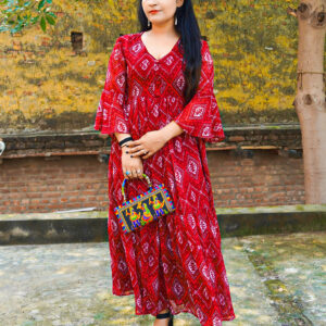 Red Printed Maxi Dress