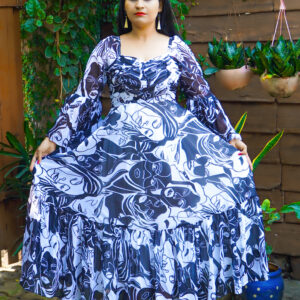 Abstract Print Maxi Dress