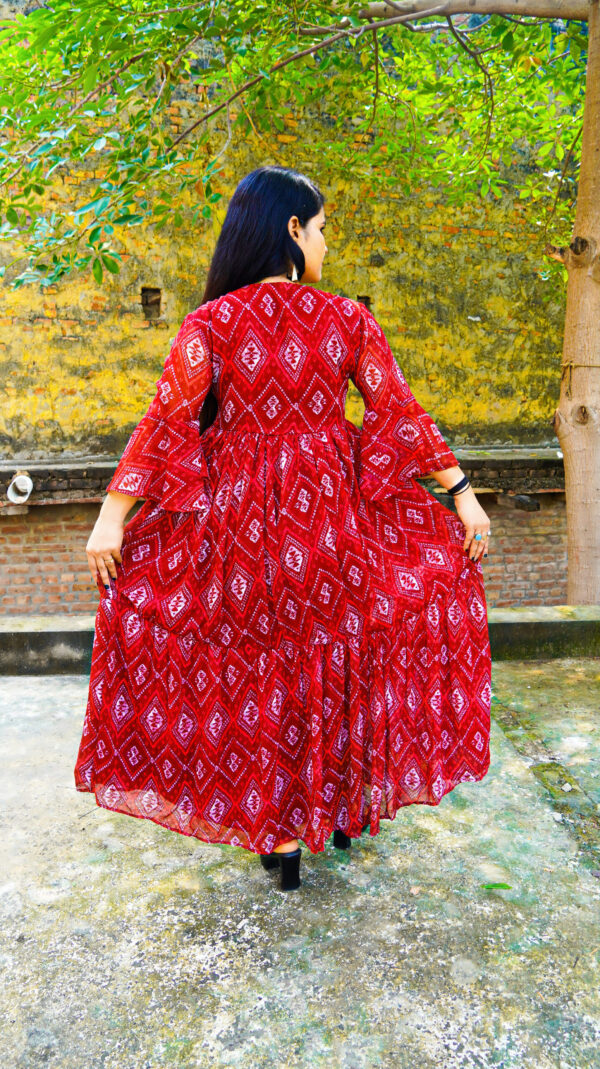 Red Printed Maxi Dress - Image 2