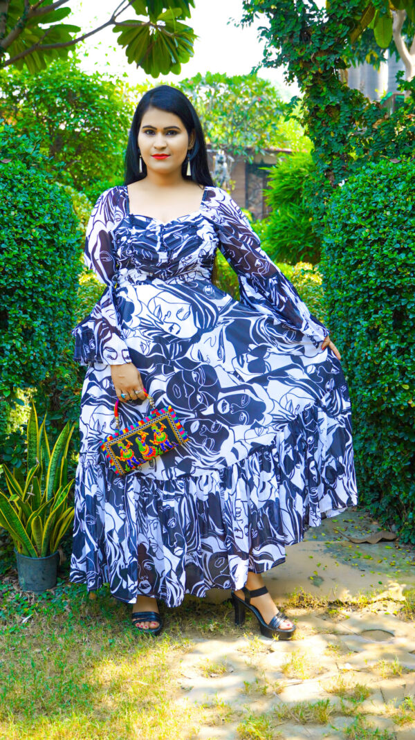 Abstract Print Maxi Dress - Image 6