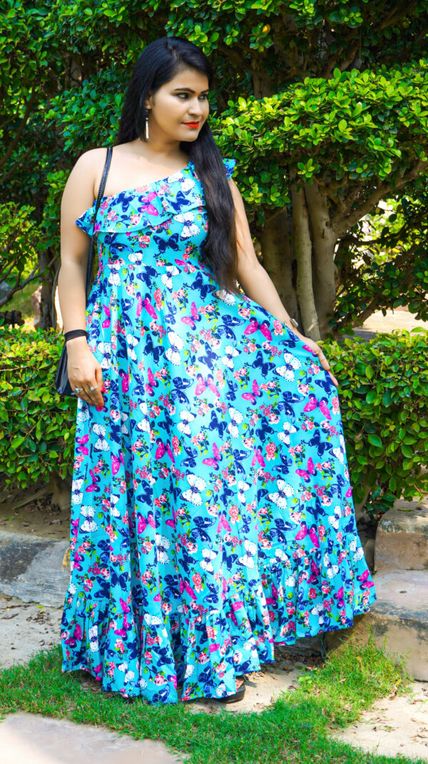 One Shoulder Printed Dress