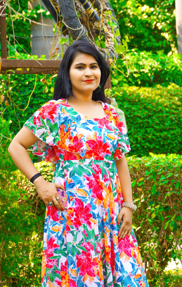 Big Floral Multicolor Maxi Dress - Image 2
