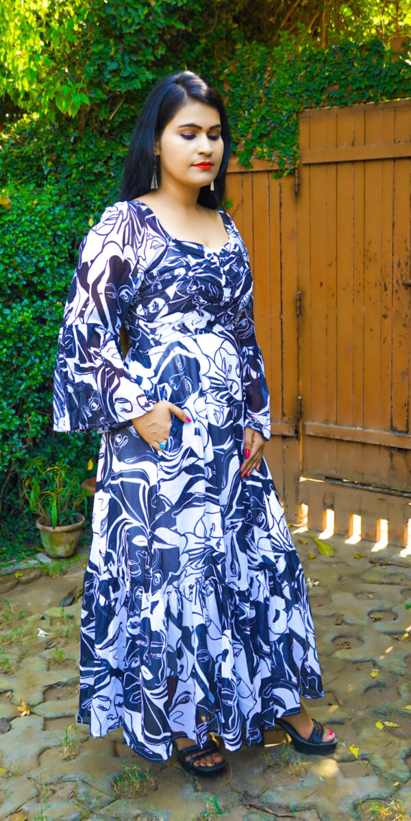 Abstract Print Maxi Dress - Image 4