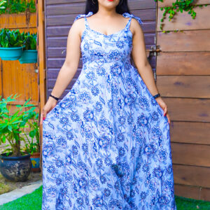 Traditional Print Maxi Dress