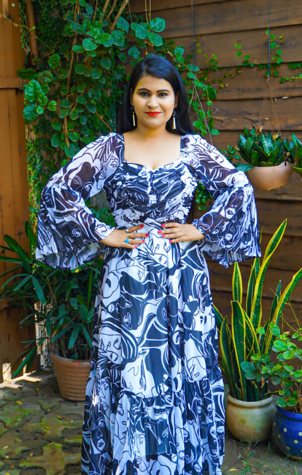 Abstract Print Maxi Dress - Image 5