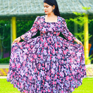 Black Ruffle Maxi Dress