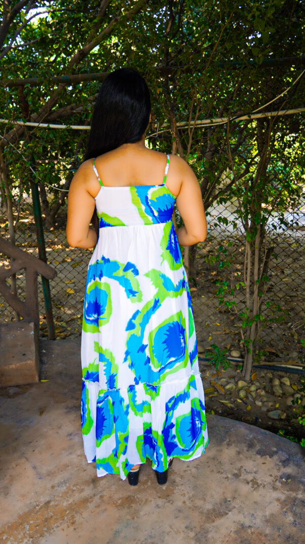 Multicolor Tie & Dye Print Maxi Sundress - Image 7