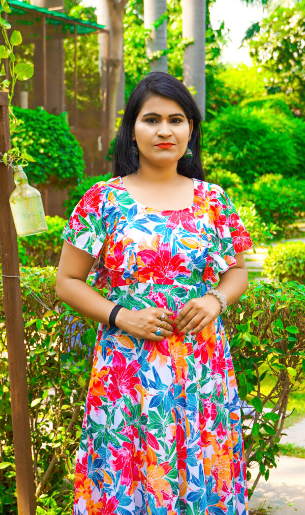 Big Floral Multicolor Maxi Dress - Image 4