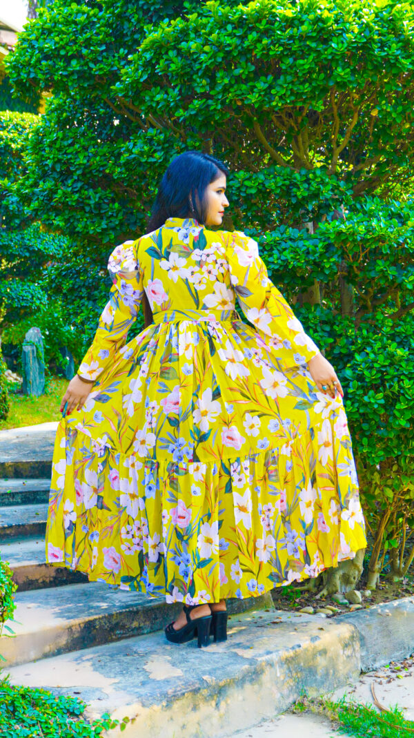 Floral Collared Neck Dress - Image 6