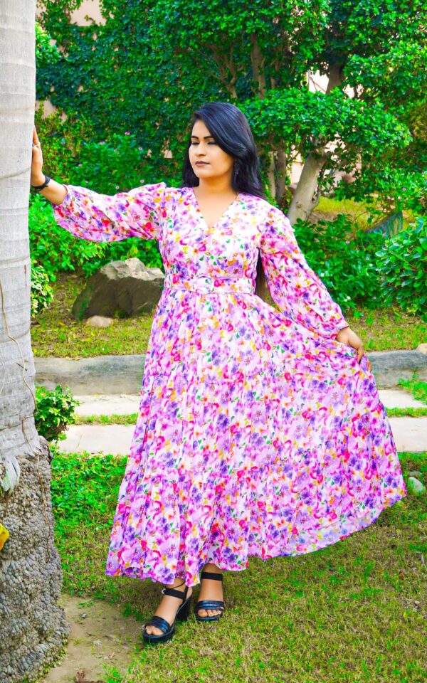 Alice multi colour flored maxi Dress - Image 3