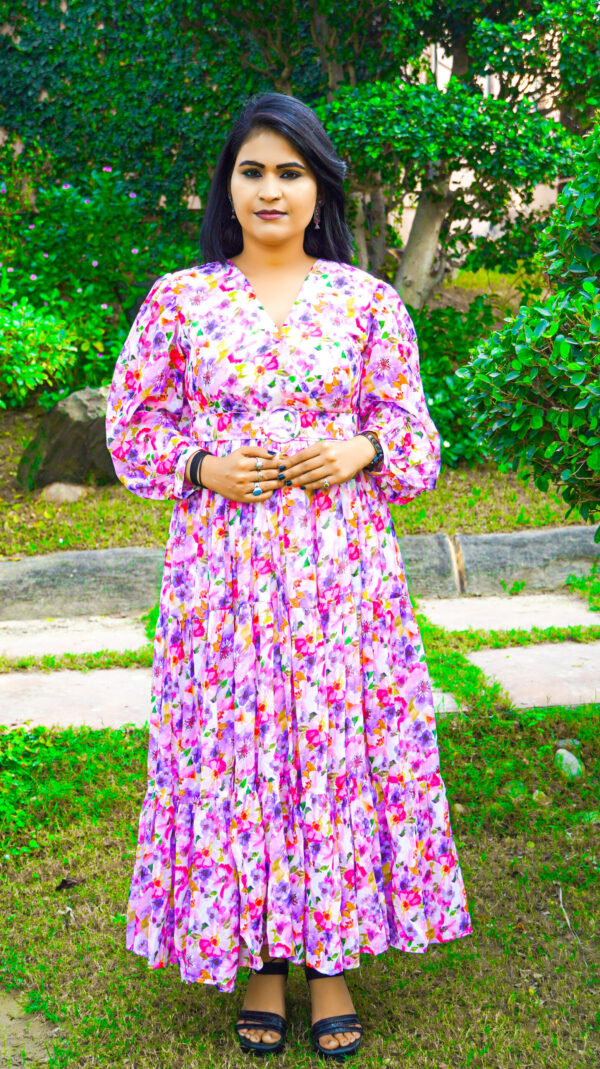 Alice multi colour flored maxi Dress - Image 4