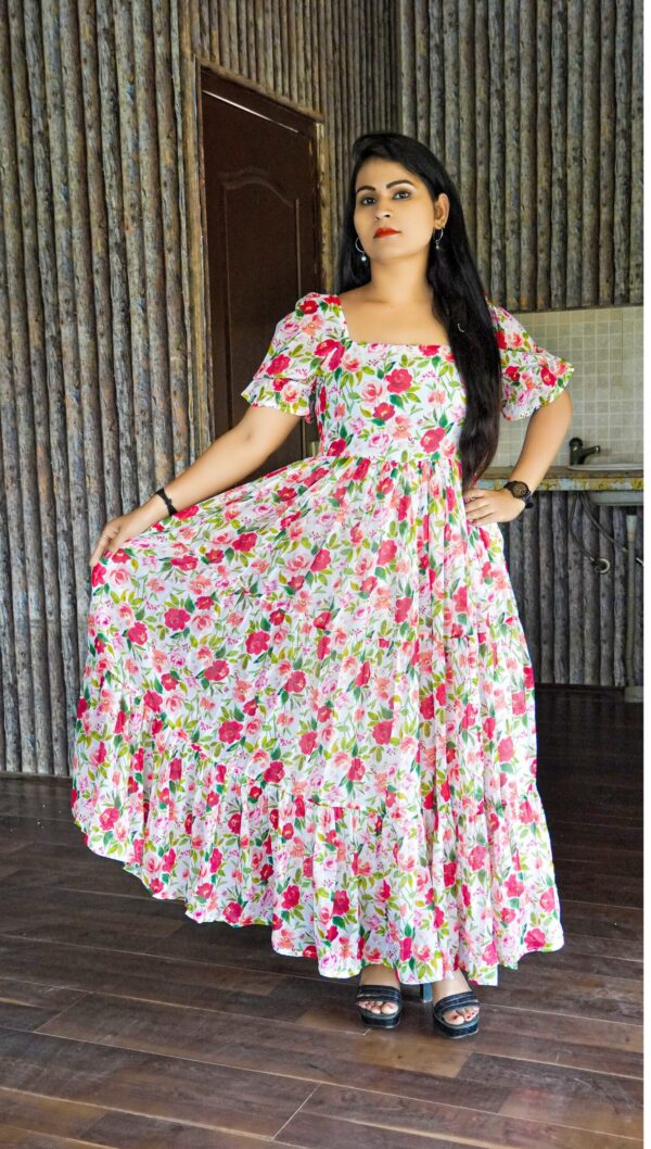 Jenny Floral Mexi Dress - Image 6