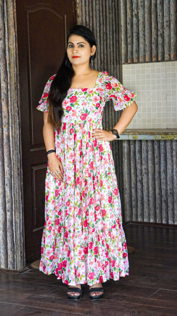 Jenny Floral Mexi Dress - Image 4