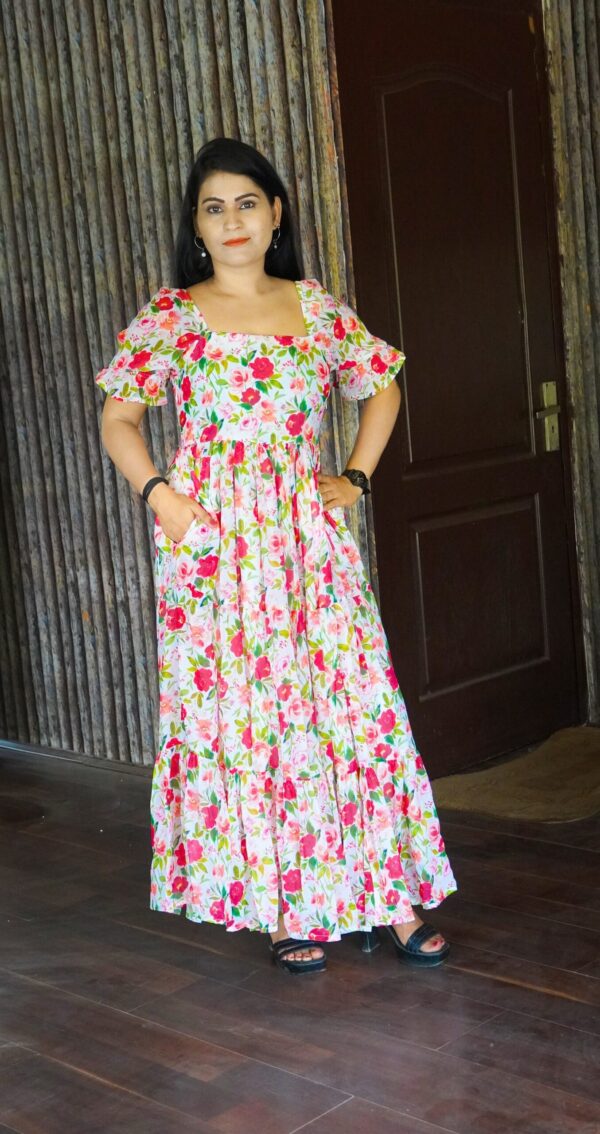 Jenny Floral Mexi Dress - Image 3