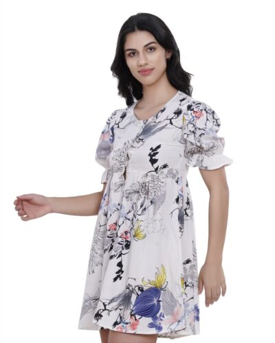 Blossom Breeze Puff Sleeve Floral Dress