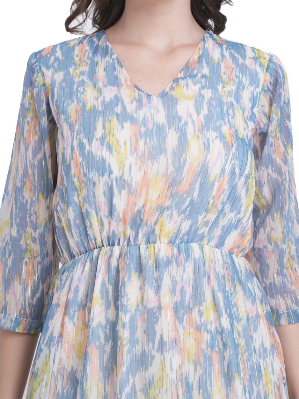 Pastel Brushstroke Chiffon Dress - Image 7