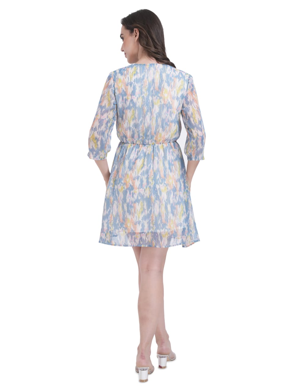 Pastel Brushstroke Chiffon Dress - Image 5