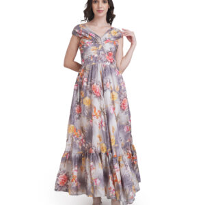 Lavender Bloom Floral Maxi Dress