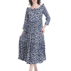 Midnight Blossom Tiered Maxi Dress