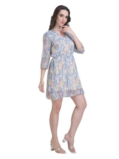 Pastel Brushstroke Chiffon Dress